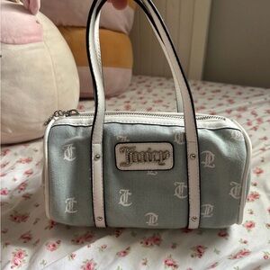 Juicy Couture Blue and White Shoulder barrel Bag
